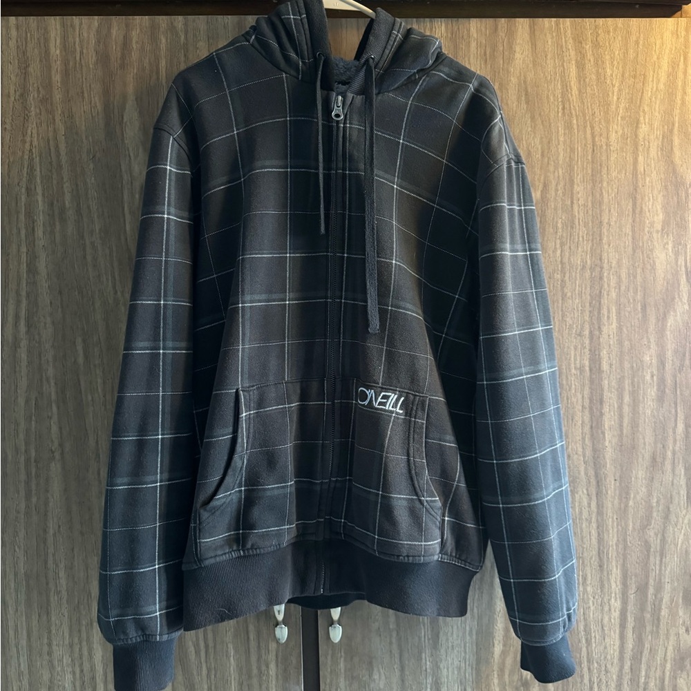 O'Neill Men's Black Plaid Sweatshirt Size Medium